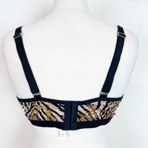 CACIQUE LANE BRYANT TIGER STRIPE UNDERWIRE BRA DEMI UNLINED WOMENS SZ 42DD - Picture 5 of 11